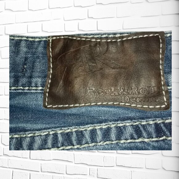 Men’s Rock&Roll Cowboy Denim – Double Barrel Boot Cut Jeans - Low Rise 32" - Picture 2 of 8